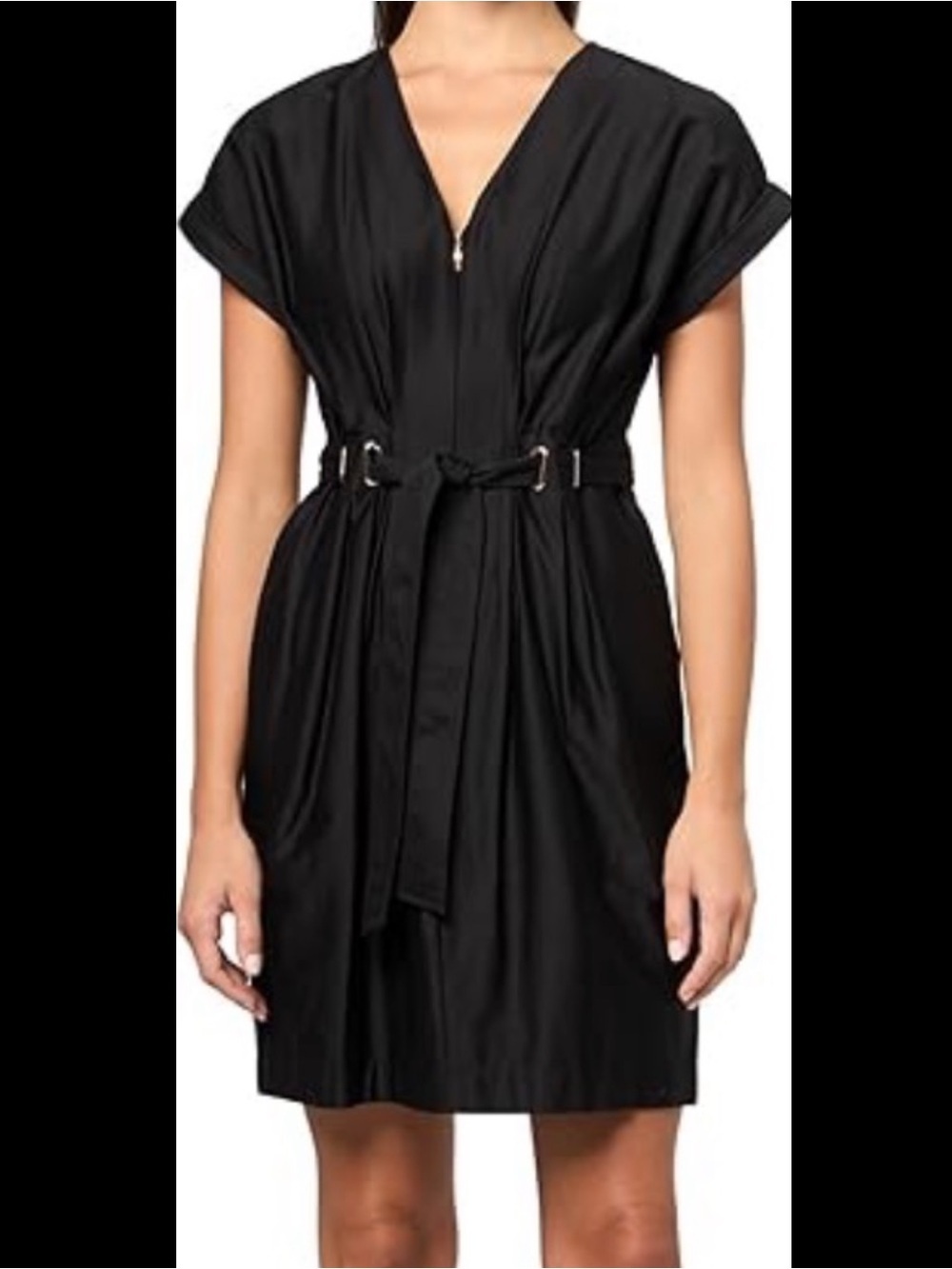 H by Halston Black Mini dress with Tie Waist